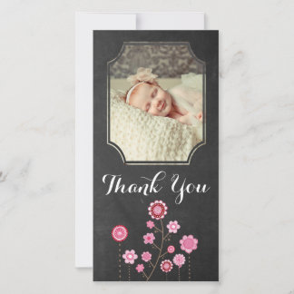 Merci Chalkboard Baby Girl Carte photo Modèle