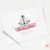 Merci Chandelier Noms Stickers Faveur Mariage (Enveloppe)