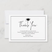 Merci Chapeau de Remerciement Noir Grad Script Dip (Devant)