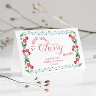 Merci Cherry Beaucoup de bleu Carte de remerciemen