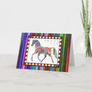 Merci Cheval Coloré Poney avec Bordure Noir
