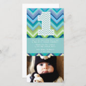 Merci Chevron 1er anniversaire Note Carte photo (Devant / Derrière)