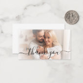 merci chic écriture mariage carte photo (Devant/Arrière en situation)