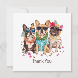 Merci Chiens Bouledogues Français Hawaïens Fleur L