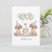 Merci Chiens de caniche normaux d'anniversaire (Debout devant)