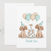Merci Chiens de caniche normaux d'anniversaire (Devant / Derrière)