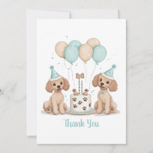 Merci Chiens de caniche normaux d'anniversaire