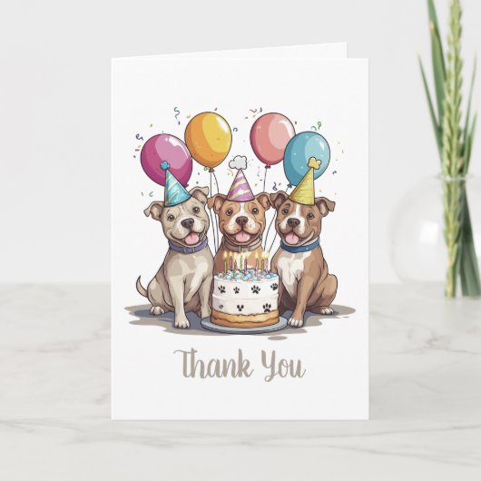 Merci Chiens Pit Bull d'anniversaire (Devant)