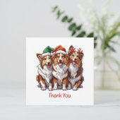 Merci Christmas Shetland Sheepdogs (Debout devant)