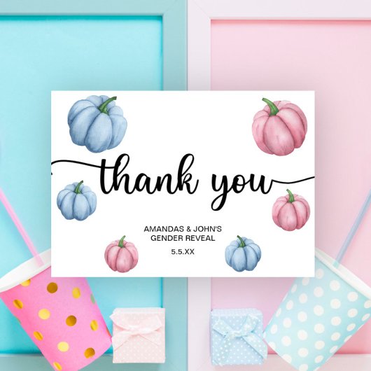 Merci Citrouille aquarelle révèle le sexe