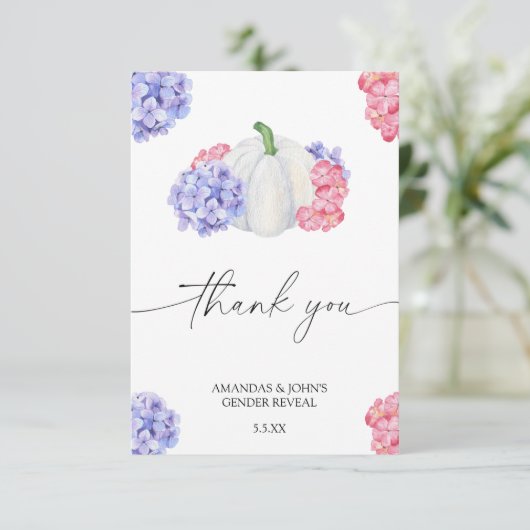 Merci Citrouille aquarelle révèle le sexe (Debout devant)