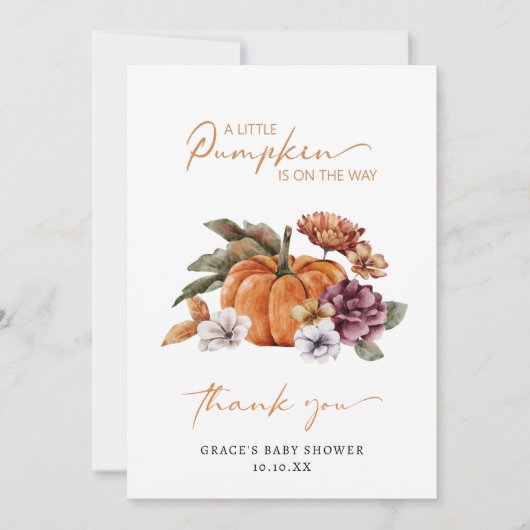 Merci citrouille Baby shower (Devant)