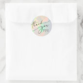 merci clair opal classique rond autocollant (Sac)