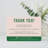 Merci CLIENT moderne rose pâle vert foncé (Debout devant)