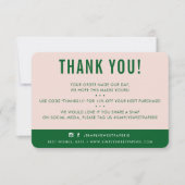 Merci CLIENT moderne rose pâle vert foncé (Devant)