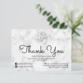 Merci client simple en marbre noir blanc (Debout devant)