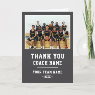 Merci Coach Carte Nom de l'équipe Photo