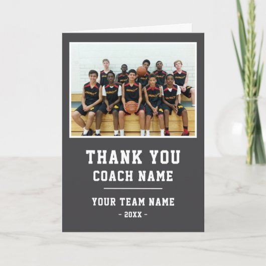 Merci Coach Carte Nom de l'équipe Photo (Devant)