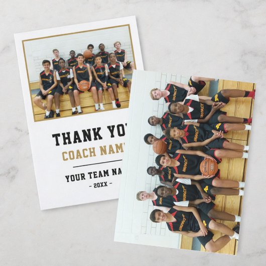 Merci Coach Carte Nom de l'équipe Photo