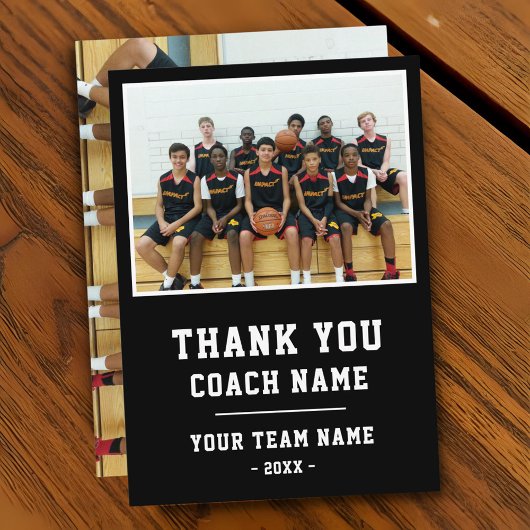 Merci Coach Carte Nom de l'équipe Photo