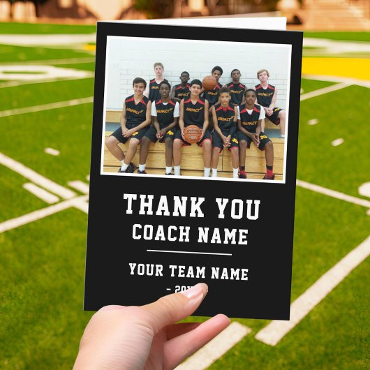 Merci Coach Carte Nom de l'équipe Photo