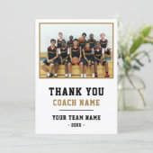 Merci Coach Carte Nom de l'équipe Photo (Debout devant)