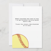 Merci Coach Carte photo de softball Jaune (Dos)