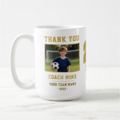 Merci Coach Équipe Nom Numéro Tasse Photo (Gauche)