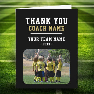 Merci Coach Grande carte avec photo de l'équipe