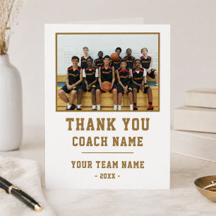 Merci Coach Grande Carte Nom de l'équipe Photo