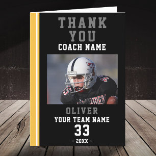 Merci Coach Jaune Football Jaune Carte photo