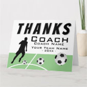 Merci Coach Soccer Player Big Carte de remerciemen (Devant)