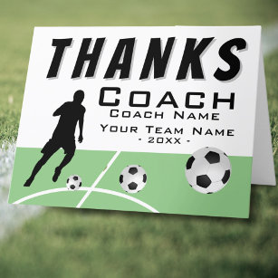 Merci Coach Soccer Player Big Carte de remerciemen
