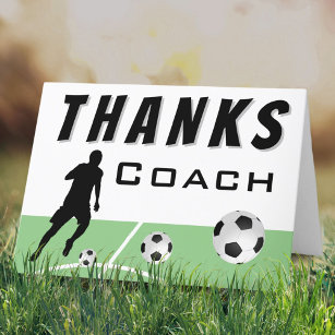Merci Coach Soccer Player Carte de remerciements