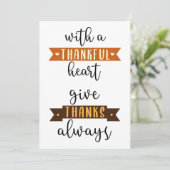 Merci coeur Merci carte Thanksgiving (Debout devant)