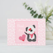 Merci Coeur rose Motif rose blanc (Debout devant)