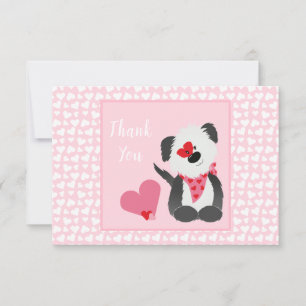 Merci Coeur rose Motif rose blanc