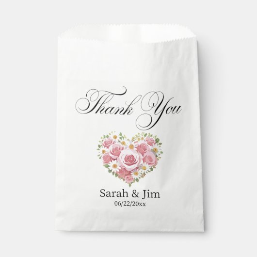 Merci coeur Sacs de faveur mariage (Devant)