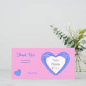 Merci - Coeurs bleus sur rose (Debout devant)