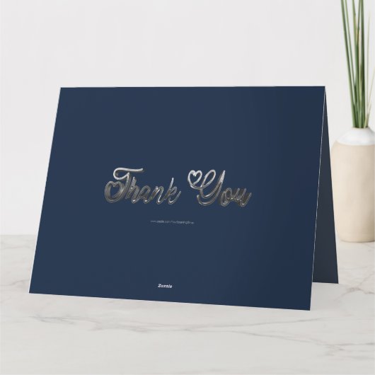 Merci Coeurs élégants Argent écriture manuscrite S (Dos)