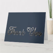 Merci Coeurs élégants Argent écriture manuscrite S (Devant)