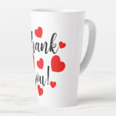 Merci Coeurs rouges Latte Mug (Angle droit)