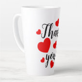 Merci Coeurs rouges Latte Mug (Angle gauche)
