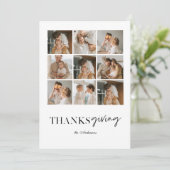 Merci Collage Famille Carte photo | Élégant blanc (Debout devant)