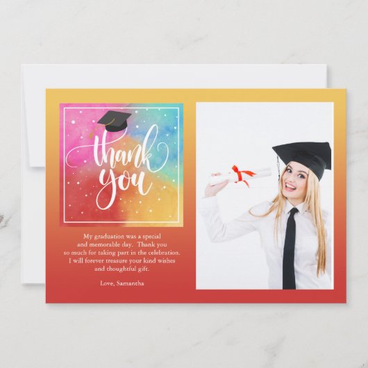 Merci coloré Carte photo horizontal (Devant)