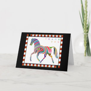Merci Coloré Cheval Pony avec bordure noire