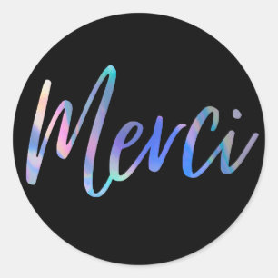 Merci Colors Elegant Dank je Ronde Sticker