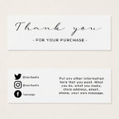 Merci commande client, carte d'insertion de médias (Devant & derrière)