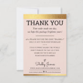 MERCI commande insérer le fil doré moderne rose (Devant)