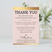 MERCI commande insérer le fil doré moderne rose (Debout devant)